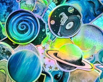 50PCS Holographic Ocean Shell Stickers, Iridescent Galaxy Stickers, Mermaid Eye Stickers, Fantasy Magical Stickers for DIY Craft, Scrapbook