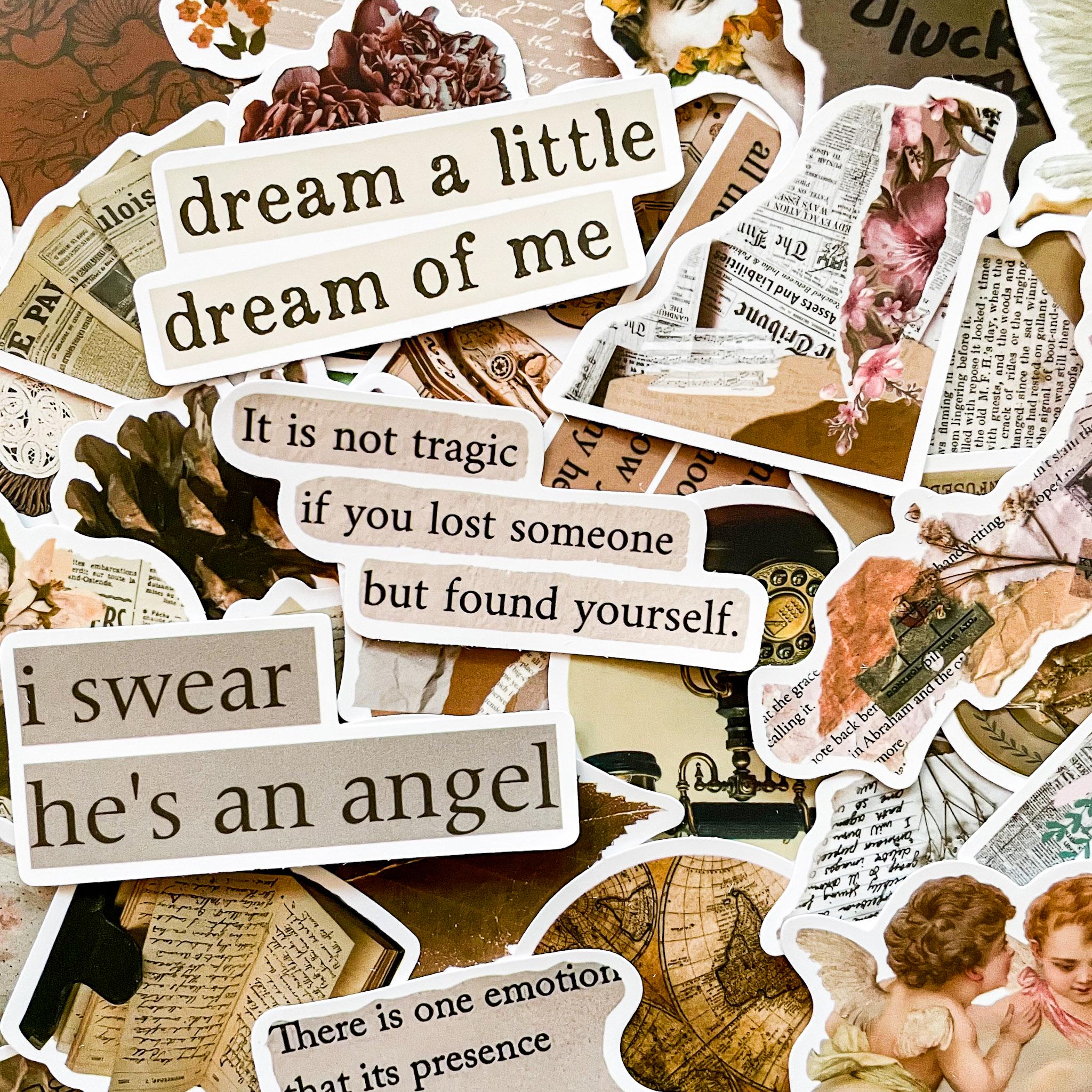 50pcs Vintage Stickers, Waterproof Antique Retro Stickers, Aesthetic ...