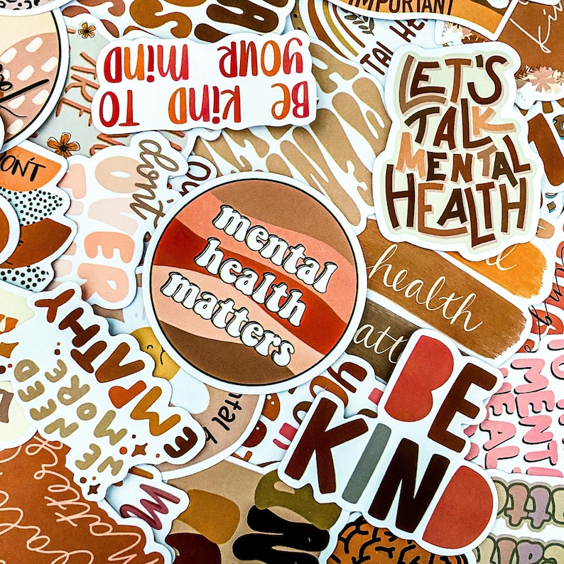50PCS Positive Mental Health Stickers, Warm Uplifting Quote Stickers ...