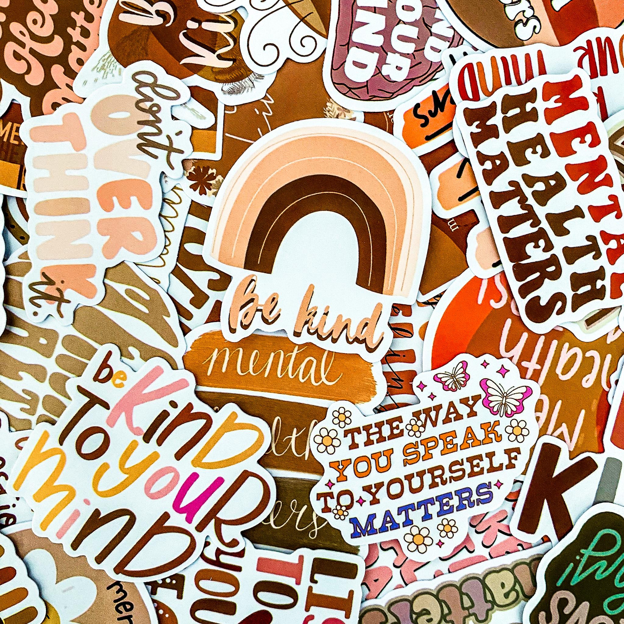 50PCS Positive Mental Health Stickers, Warm Uplifting Quote Stickers ...