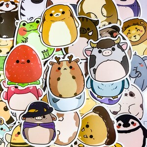 50 Random Cute Animal Stickers, Kawaii Animal Stickers, Waterproof Stickers for Kids, Funny Animal Stickers for Laptop, Journal,Water Bottle