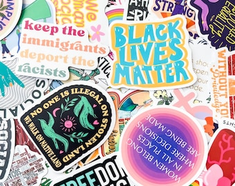50 STKS Citaatstickers sociale rechtvaardigheid, stickers activist gelijkheid, activisme esthetische stickers, stickers feministische empowerment voor plakboeken