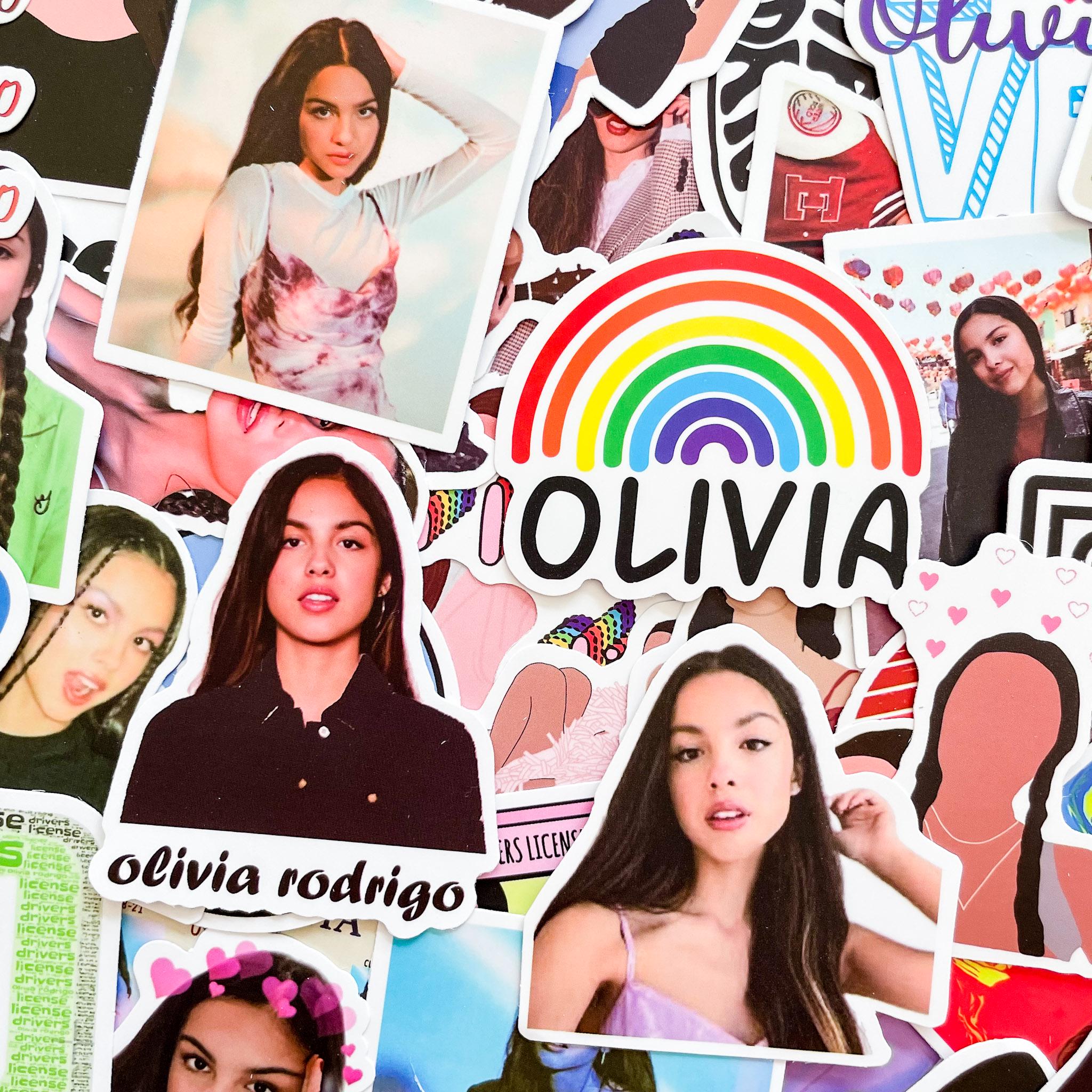 50 Random Olivia Stickers, Pop Star Stickers, Music Lyrics Stickers, California Stickers, Fan Art Sticker Pack for Music Lovers, Fans, Teens