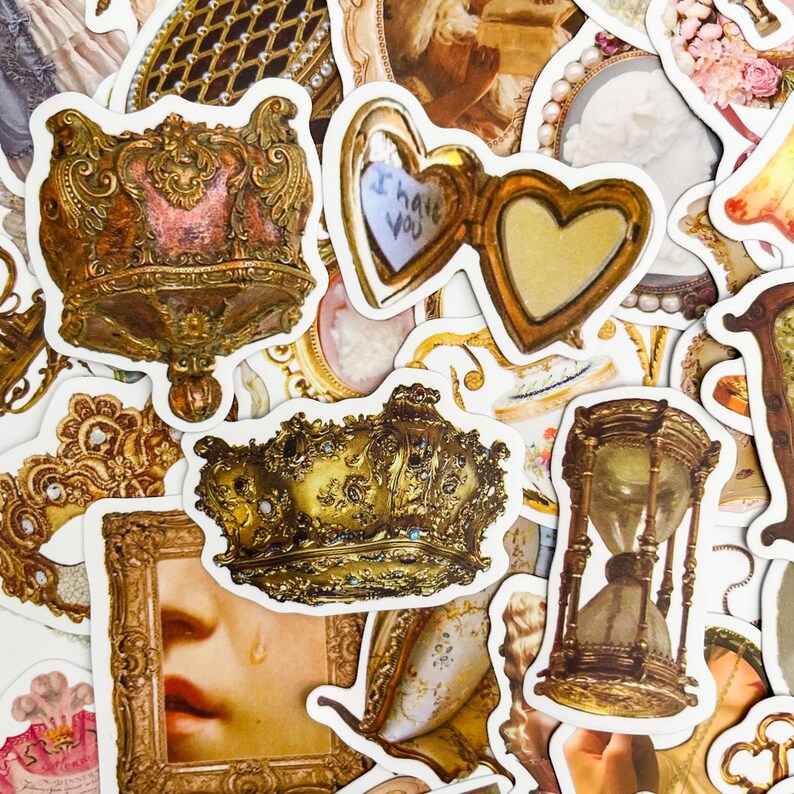 50PCS Vintage Teacup Stickers, Victorian Ephemera Stickers, Baroque ...