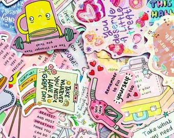 50PCS Pink Sweet Kawaii Stickers, Whimsical Quote Stickers, Playful Diary Scene Stickers, Cute Element Art Stickers for Laptop, Water Bottle