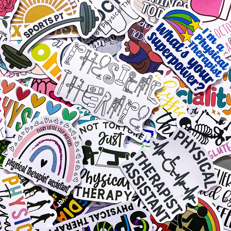 50PCS Physical Therapy Stickers Pack, Colorful PT Stickers, Pediatric Stickers, Waterproof ...