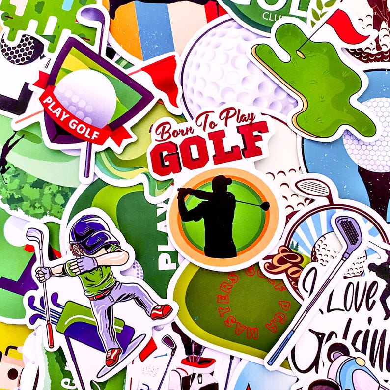Stickers Course 50PCS Golf Ball Club Stickers, Course Scene Stickers, Playful Sports ...