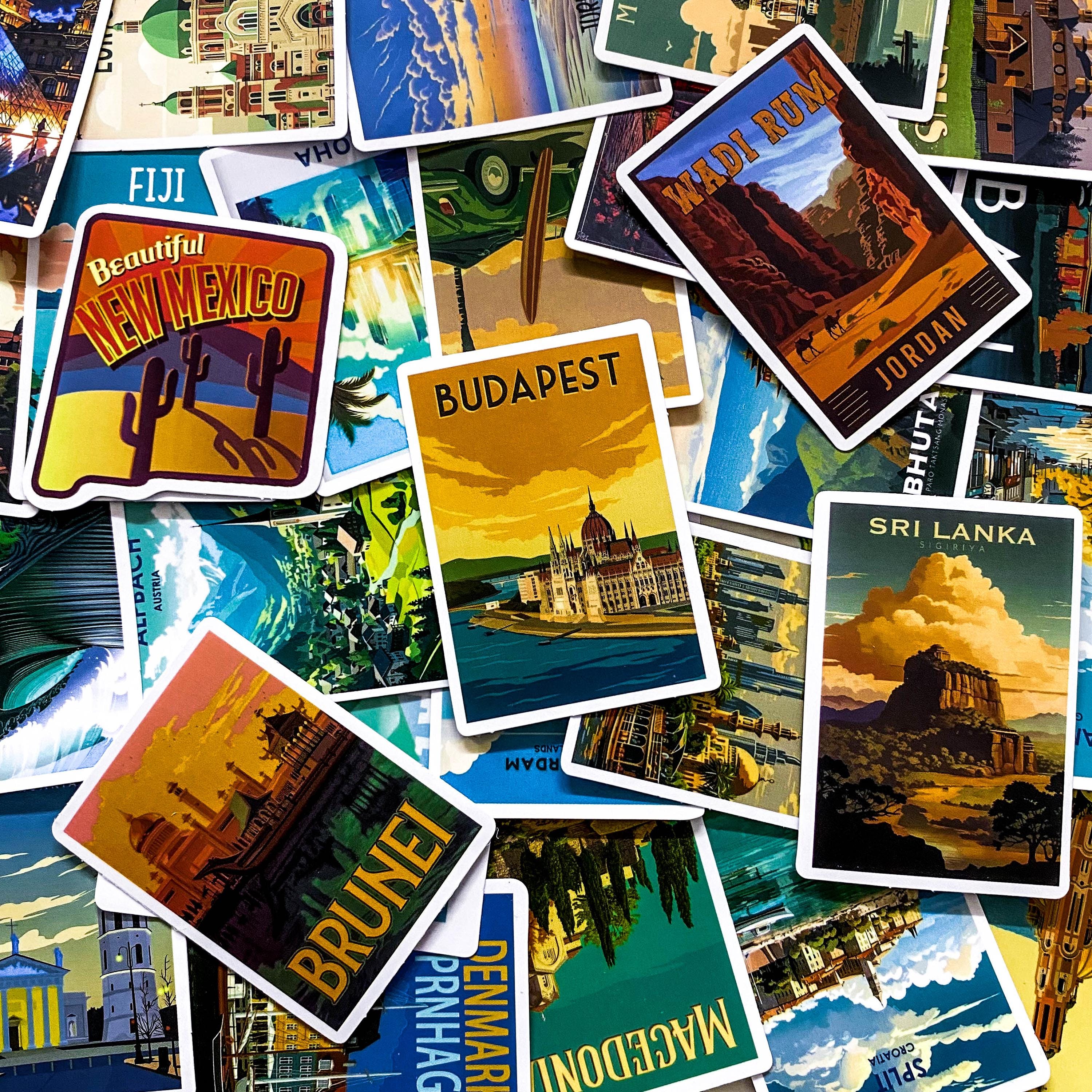 50PCS Global City Poster Stickers Pack, Scenic Landmark Stickers ...