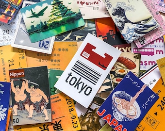 50PCS Japanese Poster Stickers, Bold Kanji Phrase Stickers, Charming Mountain Landscape Stickers, Classic Stickers for Journals, Scrapbook