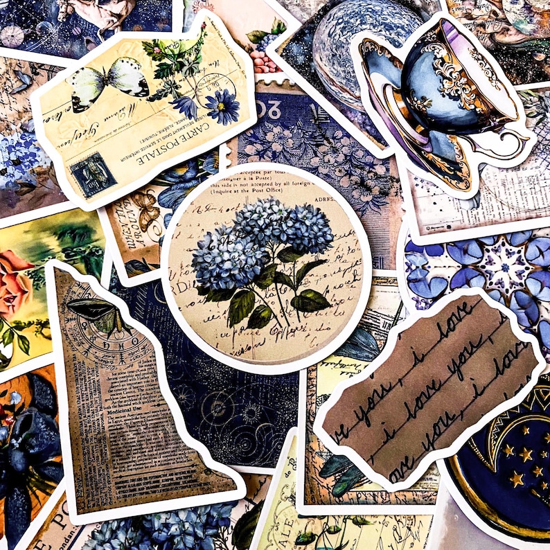 50pcs Aesthetic Stickers Pack, Vintage Stickers, Butterfly Stickers ...