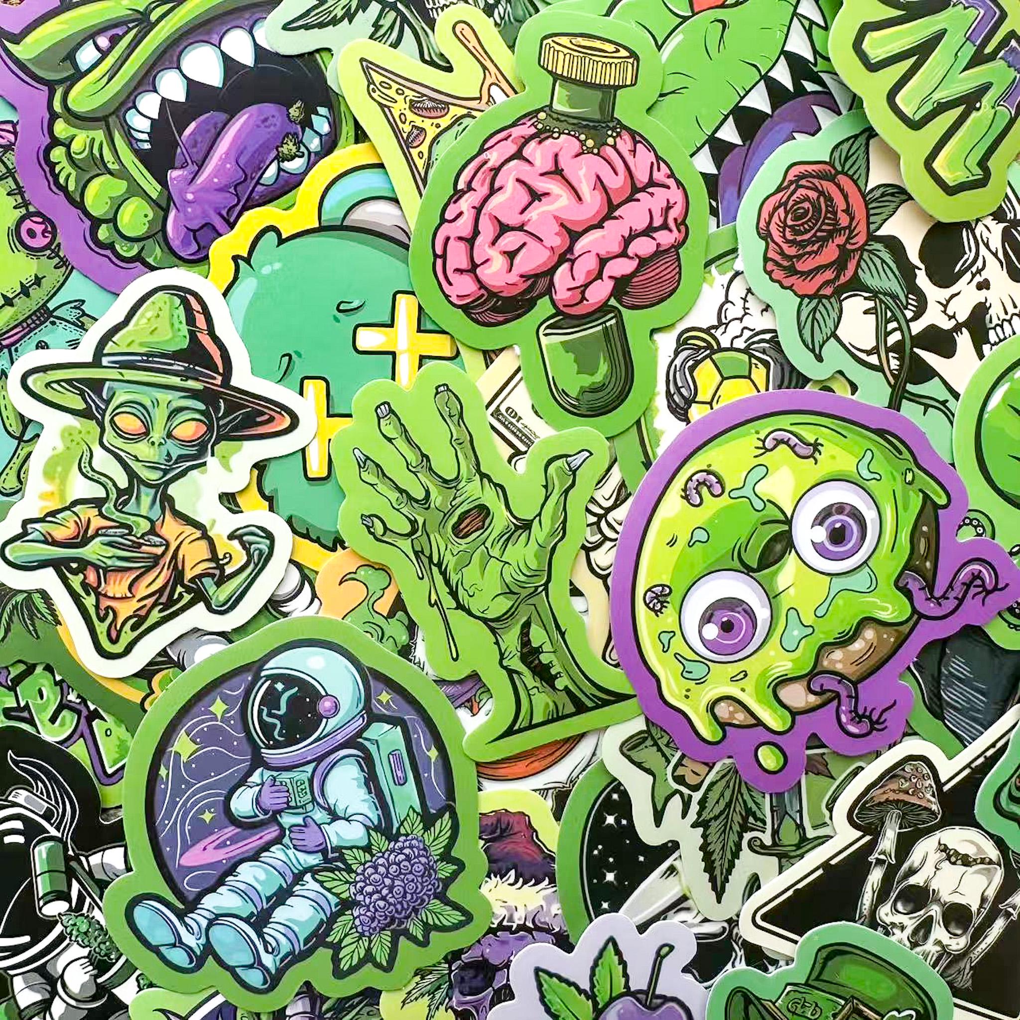 50PCS Creepy Weirdcore Skull Stickers, Freaky Mutant Horror Stickers ...