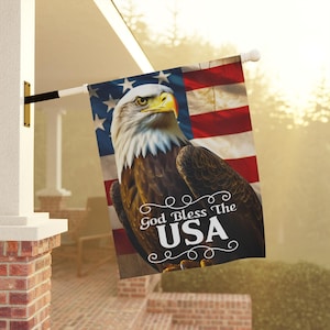 Vateristisches Gartenbanner, Outdoor-Flagge für Wohnkultur, Unabhängigkeitstag-Yard-Flagge, USA-Adler-Anzeige, Sommergarten-Dekoration
