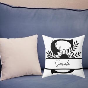 Elegance in Every Stitch: Personalized Monogram Pillow, Name Pillow, Custom Pillow,Monogrammed Pillow, Living Room, Bedroom, Comfortable