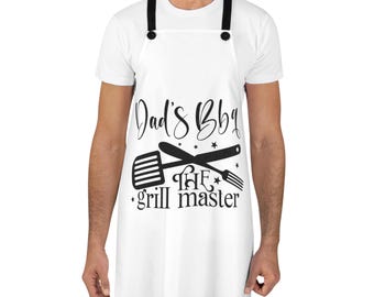 Apron for Dads BBQ: The Grill master. Father's Day Gift, Cooking Apron, Funny Kitchen Wear, BBQ Apron, Chef Apron