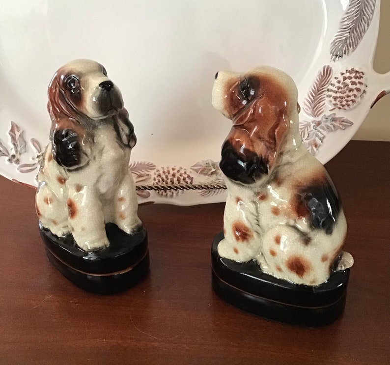 Spaniel Set Vintage Set of Spaniel Dogs Bookends or Mantel Pieces/takchashi//san ...