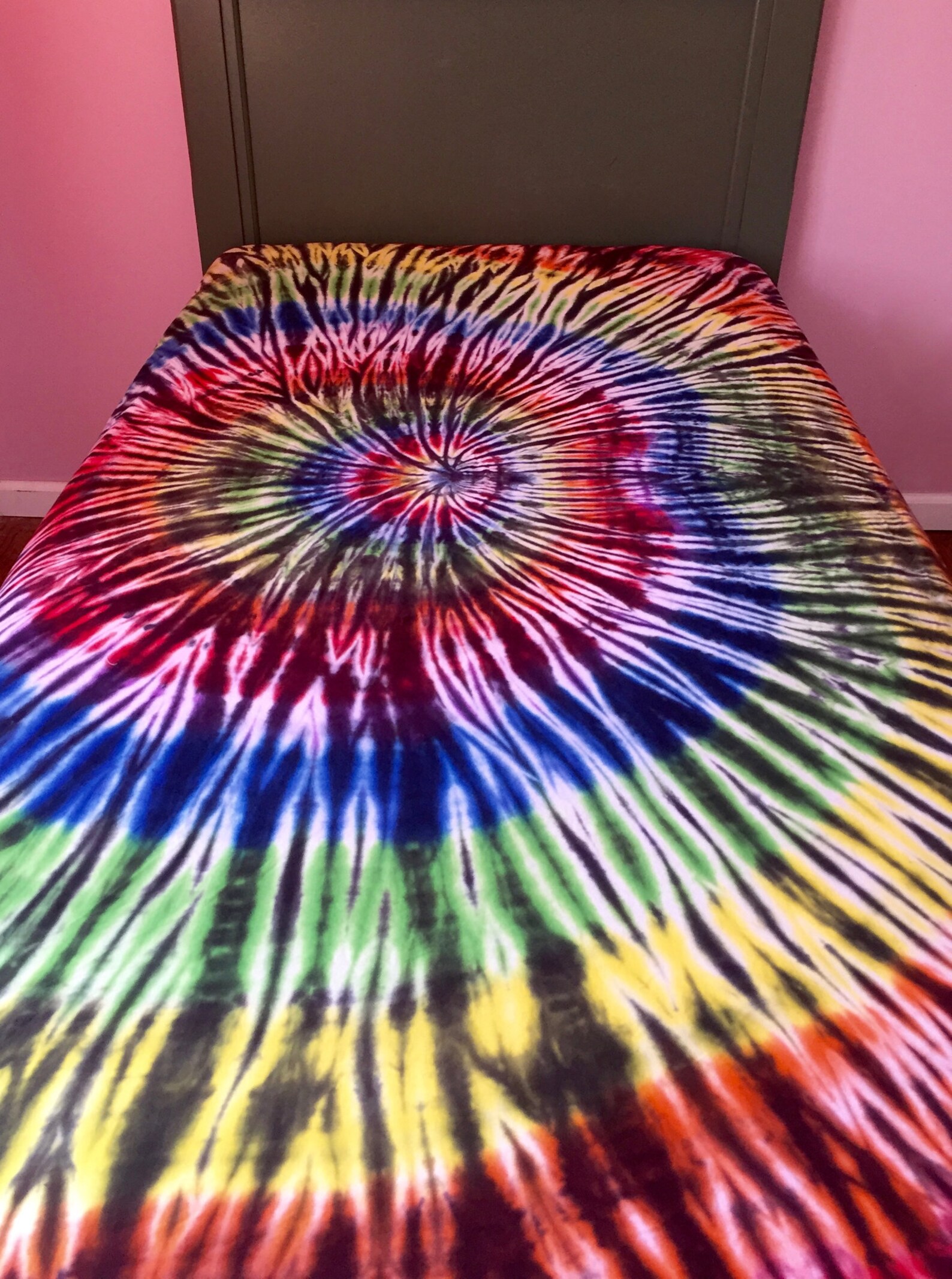 Rainbow with Black Tie Dye Sheet Set Etsy