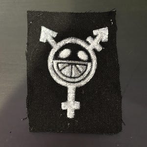 trans honeylemon patch - sew on patch, punk patch, transgender art, transgender patch, trans symbol patch, queer art, queer joy, pride, t4t
