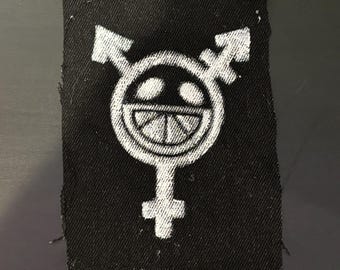 Trans Honeylemon Patch - Aufnäher zum Aufnähen, Punk Patch, Transgender Art, Transgender Patch, Trans Symbol Patch, Queer Art, Queer Joy, Pride, t4t
