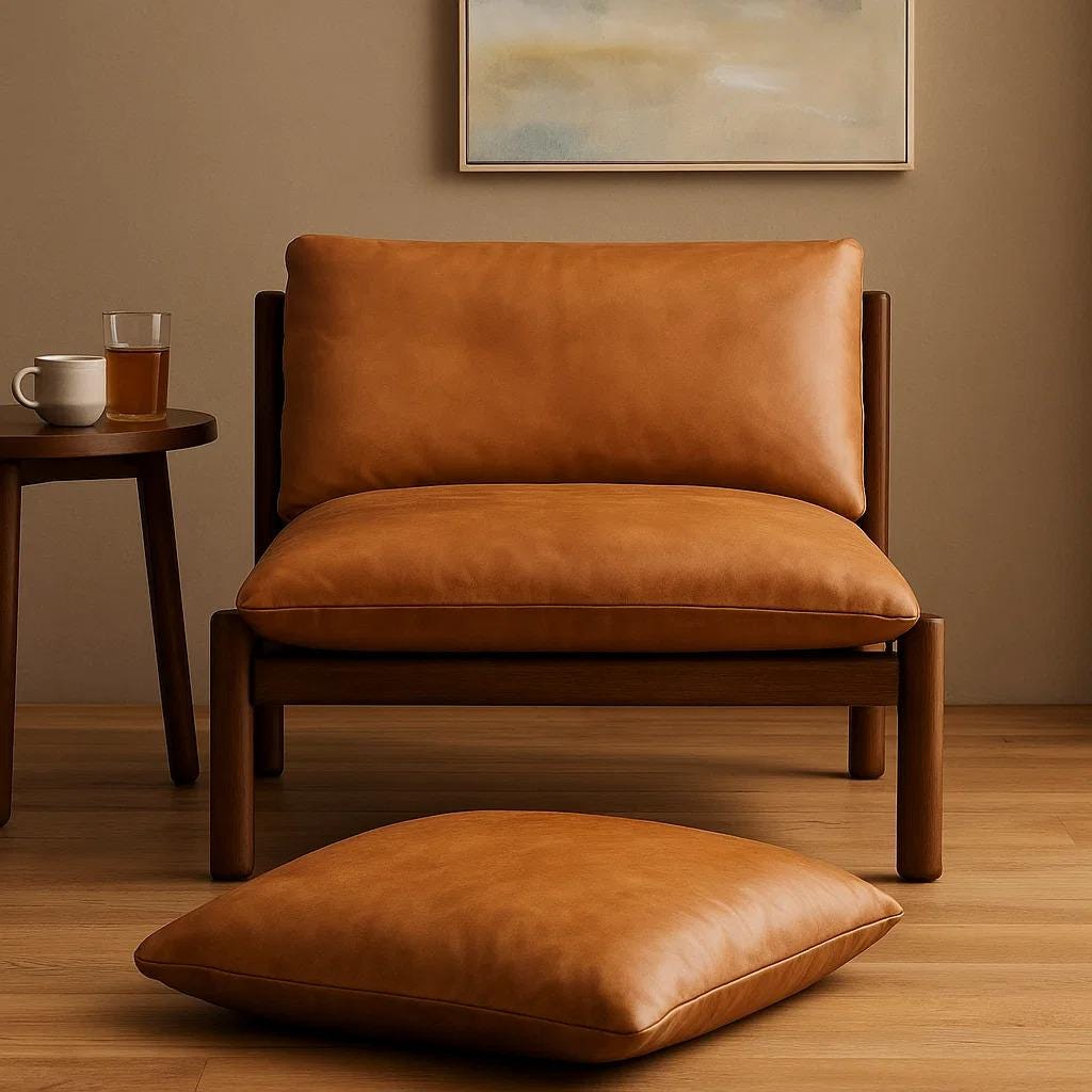 Custom Leather Chair Cushion Replacement | Decorative Square Pillow Seat | Personalized Floor Cushion Seat | Custom Size Option.