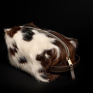 Handmade Tricolor Cowhide Leather Dopp Kit: Luxury Travel Toiletry Bag