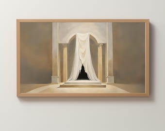 Frame TV Art Digital Download | Veil Was Torn | Crucifixion | Christian/Biblical Art | Neutral Painting | Jesus | Good Friday | Easter