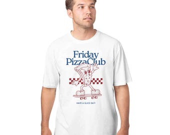Friday Pizza Club – Unisex White Crewneck Tshirt