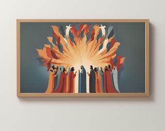 Frame TV Art Digital Download | Pentecost | Holy Spirit Descension | Christian/Biblical Art | Wallpaper | Minimalist Artwork