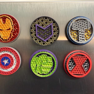 3D Printed Superhero Magnets – 2&quot; Fridge Decor – Comic Gift – Locker Magnets – Avengers Fan Art – Great for Kids & Collectors