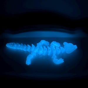 Dragon bleu phosphorescent articulé imprimé en 3D – Jouets de collection et jouets fidgets, GITD, Dragon Lovers
