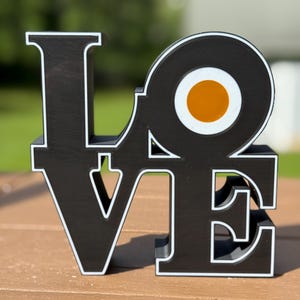 Panneau LOVE des Flyers de Philadelphie imprimé en 3D : oeuvre d&#39;art de fan de hockey de Philadelphie
