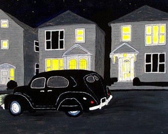 Broadway at Night, Salem, MA (print)