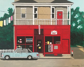 The Red Store, Globe Street, Fall River, MA (print)