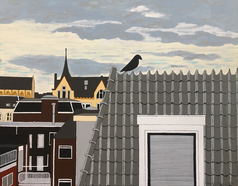 Rooftops of Haarlem, Netherlands print image 1