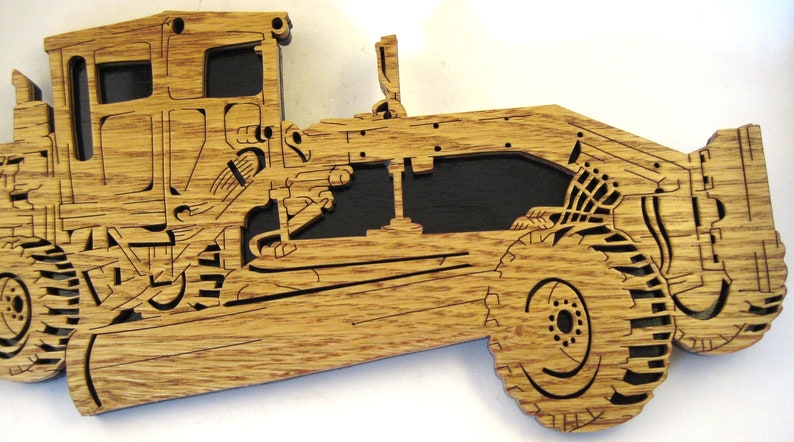 Heavy Equipment Road Grader scroll saw cut handmade, woodworking, wall decor, fretwork image 3