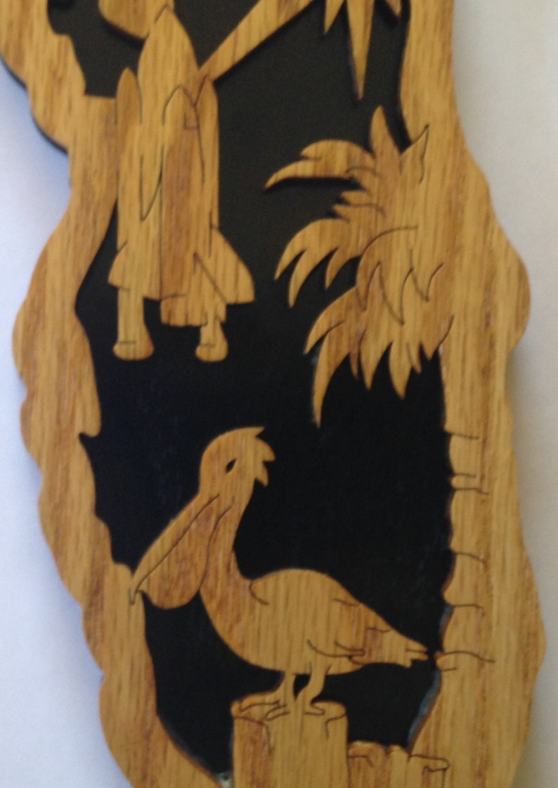 State of Florida scroll saw cut handmade woodworking Etsy
