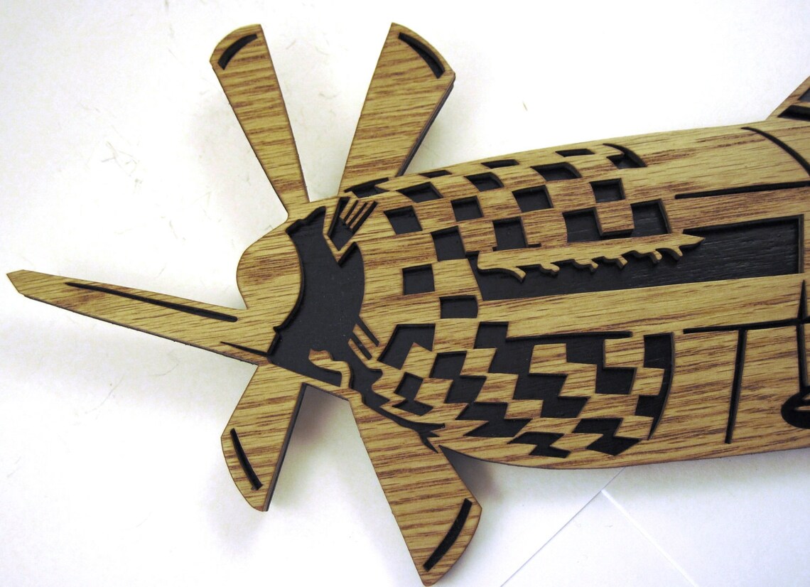 P51 Mustang Airplane Scroll Saw Cut Etsy