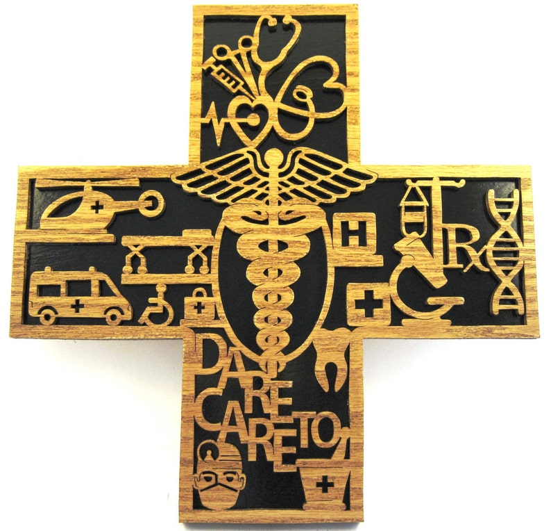 Healthcare scroll saw cut wall plaque image 3