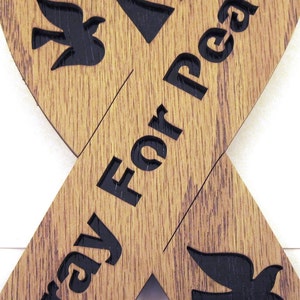 Pray for Peace Ribbon scroll saw cut image 5