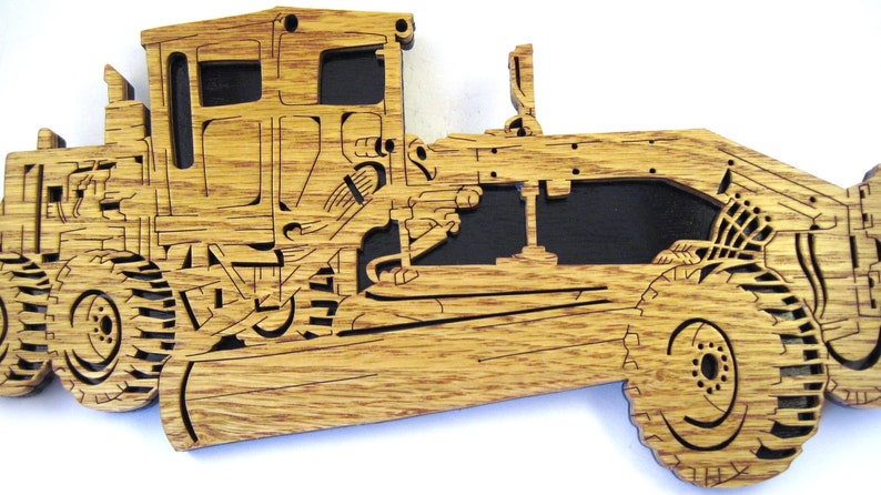 Heavy Equipment Road Grader scroll saw cut handmade, woodworking, wall decor, fretwork image 4