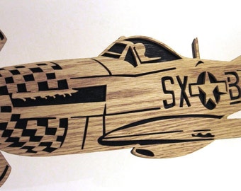 P-51 Mustang airplane scroll saw cut