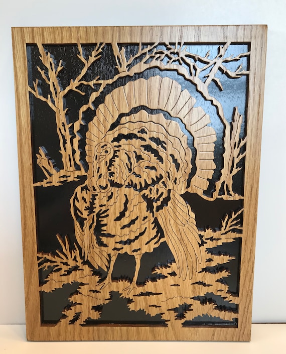 Turkey in a Woods Woodworking Scroll Saw Woods Wall Hanging