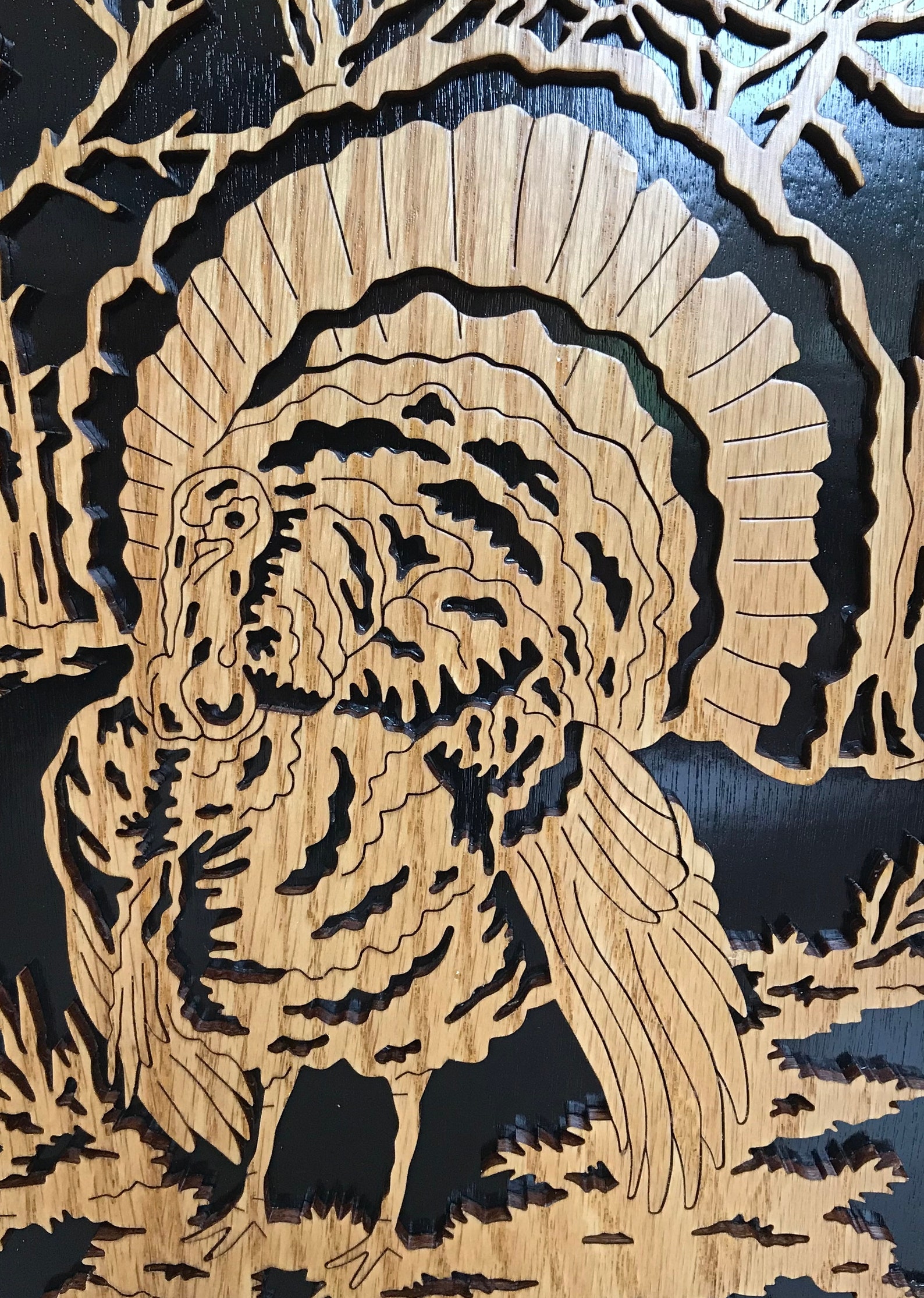 Turkey in a woods woodworking scroll saw woods wall | Etsy