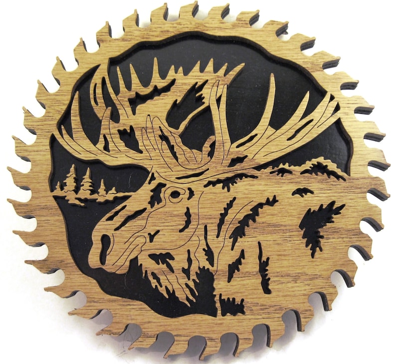 Moose in a Sawblade Scroll Saw Cut Etsy