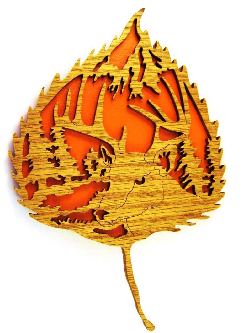 Buck Deer Head in a Leaf Scroll Saw Cut Etsy