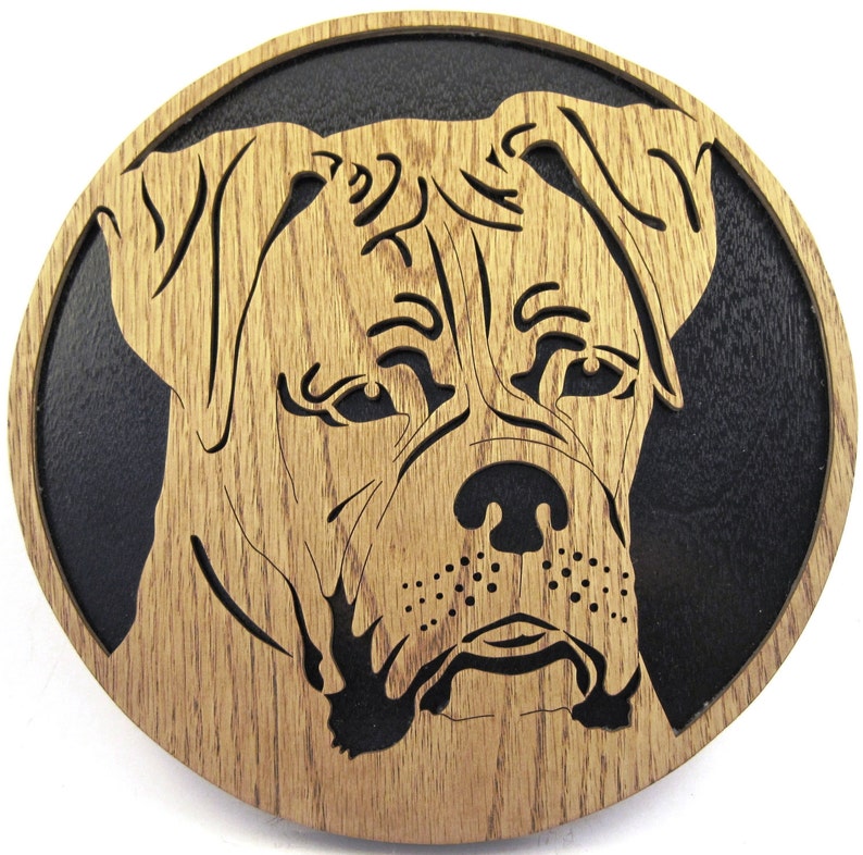 Boxer dog face scroll saw cutting image 4