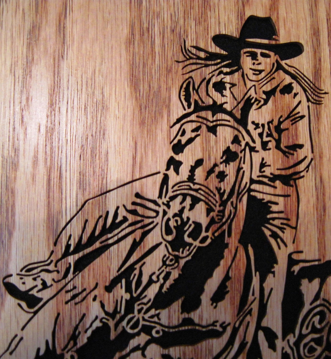 Barrel Racer, Scroll Saw Art, Framed Art, Wall Art, Woodworking