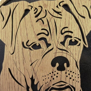 Boxer dog face scroll saw cutting image 2