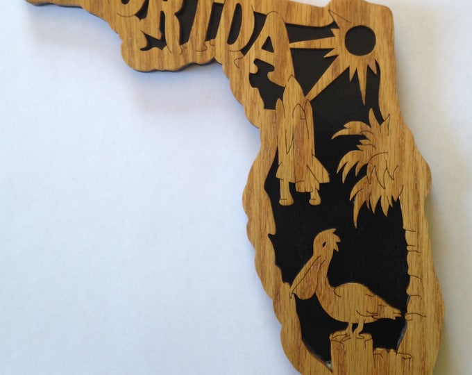State of Florida Scroll Saw Cut Handmade Woodworking - Etsy