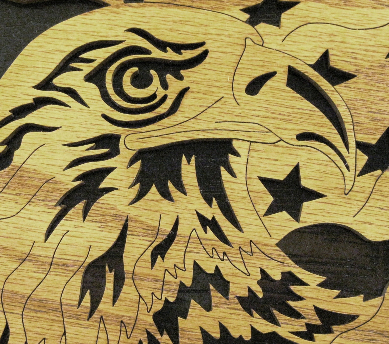 Eagle Head and Flag in Sawblade Scroll Saw Cut Etsy