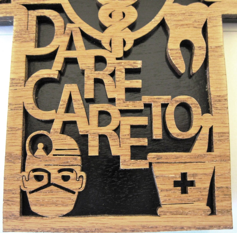 Healthcare scroll saw cut wall plaque image 2